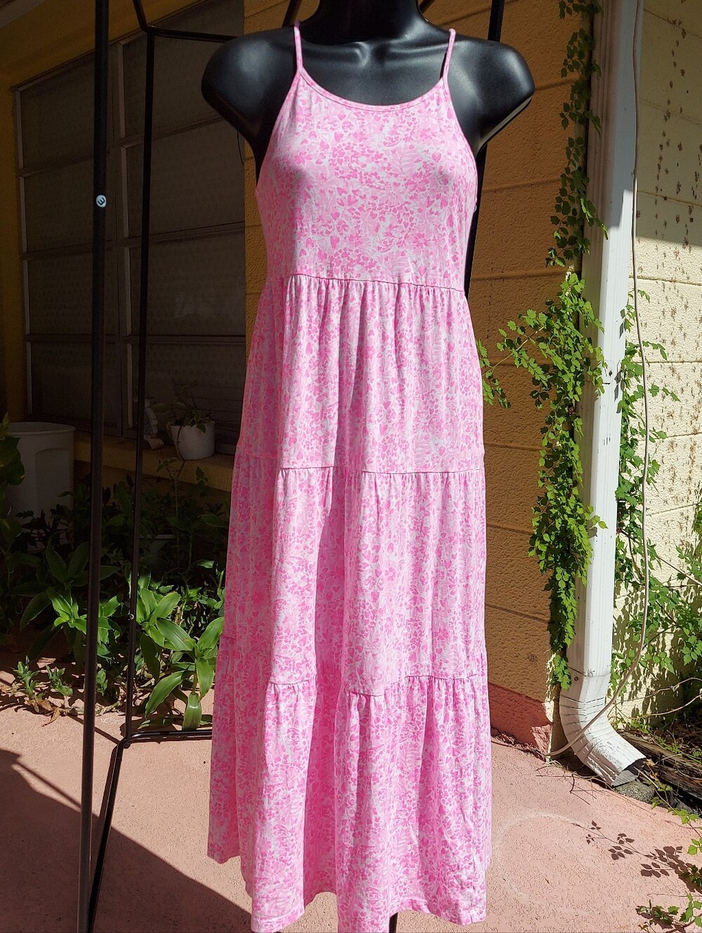 Lilly Pulitzer's For girls bright pink tiered maxi summer dress, size L